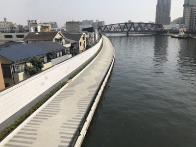 隅田川（千住大橋上下流）左岸修景工事　平成30年3月竣工